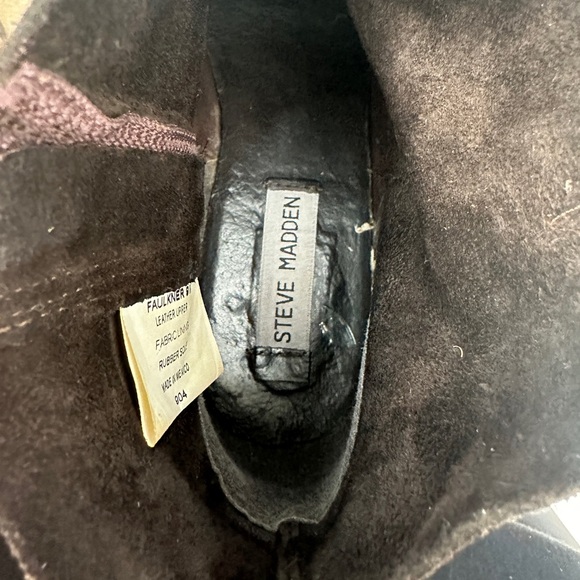 Steve Madden Black Brown Faulkner Fringe Suede Booties Ankle Boot festival 9 - Picture 7 of 9